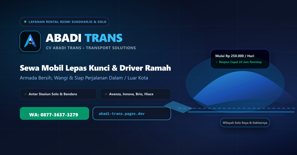 Toyota All New Avanza Rental Mobil Sukoharjo dan Solo